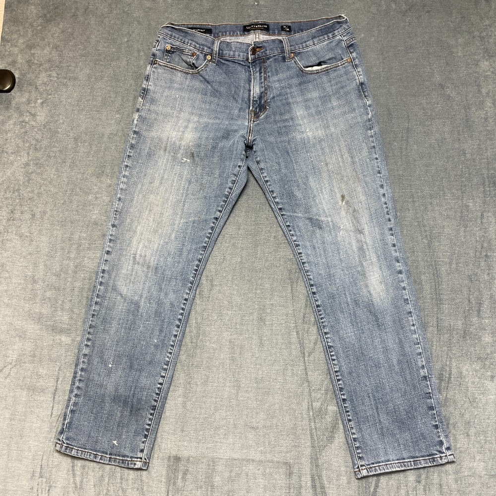 Lucky Brand 221 Straight Leg Jeans Mens 36/30 Blue Denim Light Wash Mid Rise